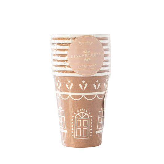 Gingerbread House Paper Party Cup with Handle