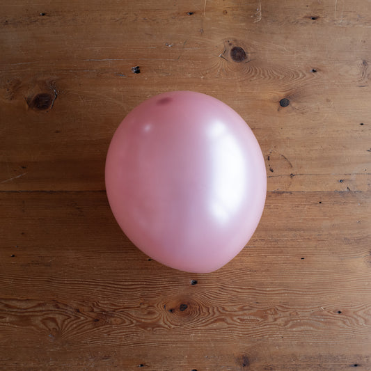 12" Metallic Rose Pink Latex Balloons