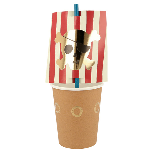 Pirate Cup and Straw Set